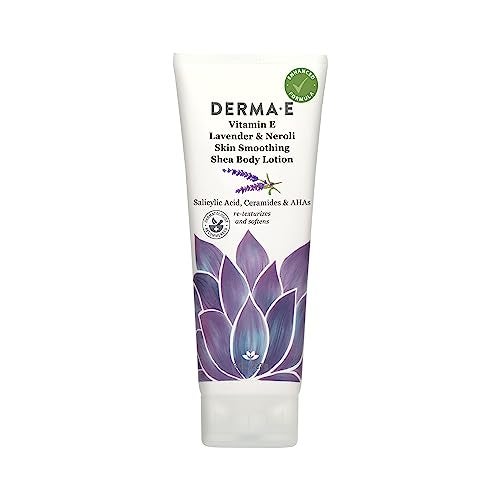 derma-e Derma E Vitamin E Lavender and Neroli Therapeutic Shea Body Lotion  All Natural Moisturizer for Dry Skin  Gently Scented Cruelty Free Moisturizing Cream 8 oz