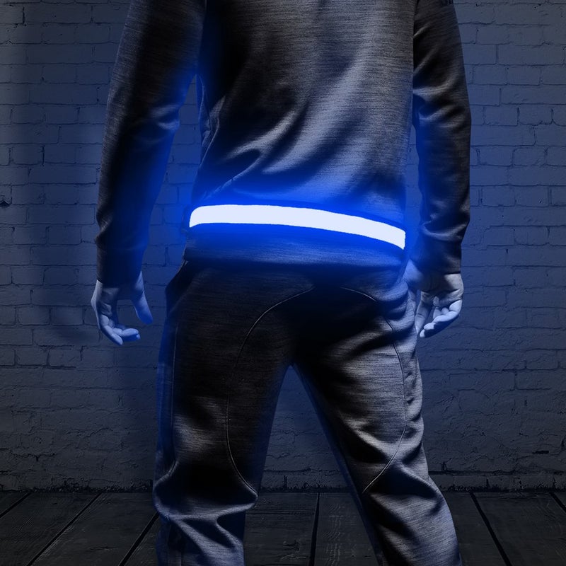 BSEEN LED Running Waist Belt - Rechargeable Reflective Gear Glowing Light Up Waistband Flashing Safety Light Belt for Runners, Joggers, Walkers, Pet Owners, Cyclists (Blue) - Image 3