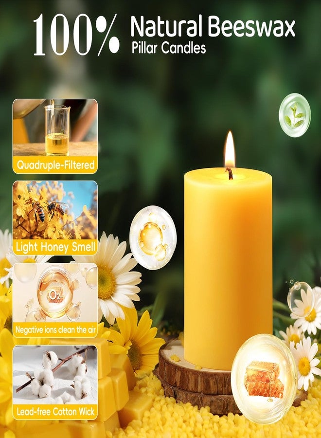 MAKALONE 12 Pack Pure Beeswax Pillar Candles, 2x3 in Naturally Honey Scented, 384h Total Burn (32h Each) for Prayer, Meditation & Emergency, Shabbat,Smokeless & Clean Burning Organic Pillars, Bulk - Image 3