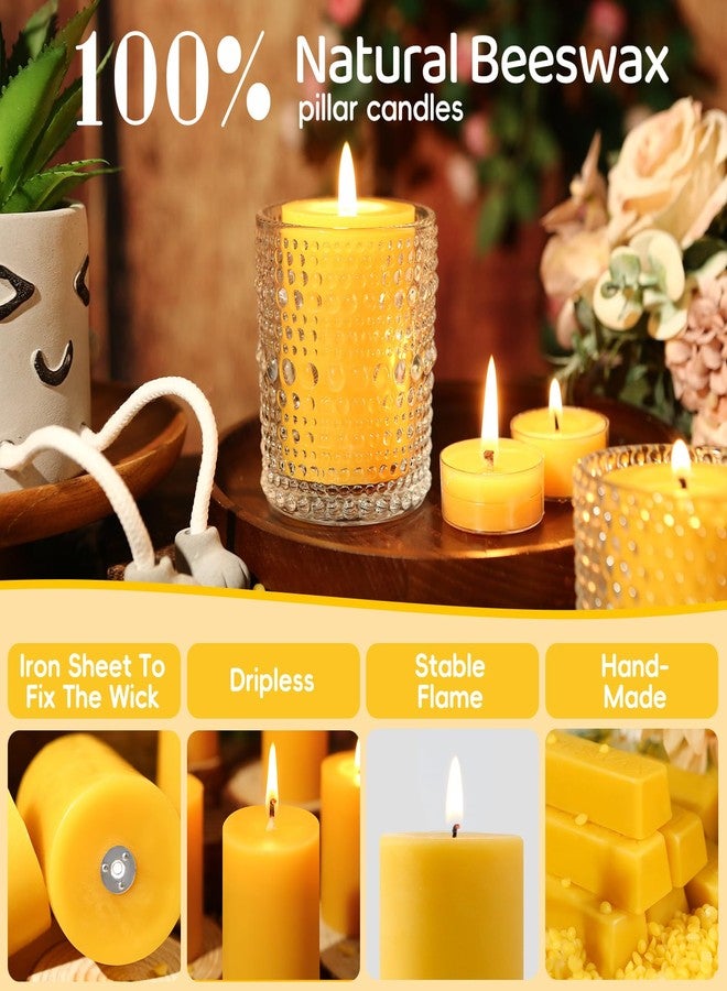 MAKALONE 12 Pack Pure Beeswax Pillar Candles, 2x3 in Naturally Honey Scented, 384h Total Burn (32h Each) for Prayer, Meditation & Emergency, Shabbat,Smokeless & Clean Burning Organic Pillars, Bulk - Image 5