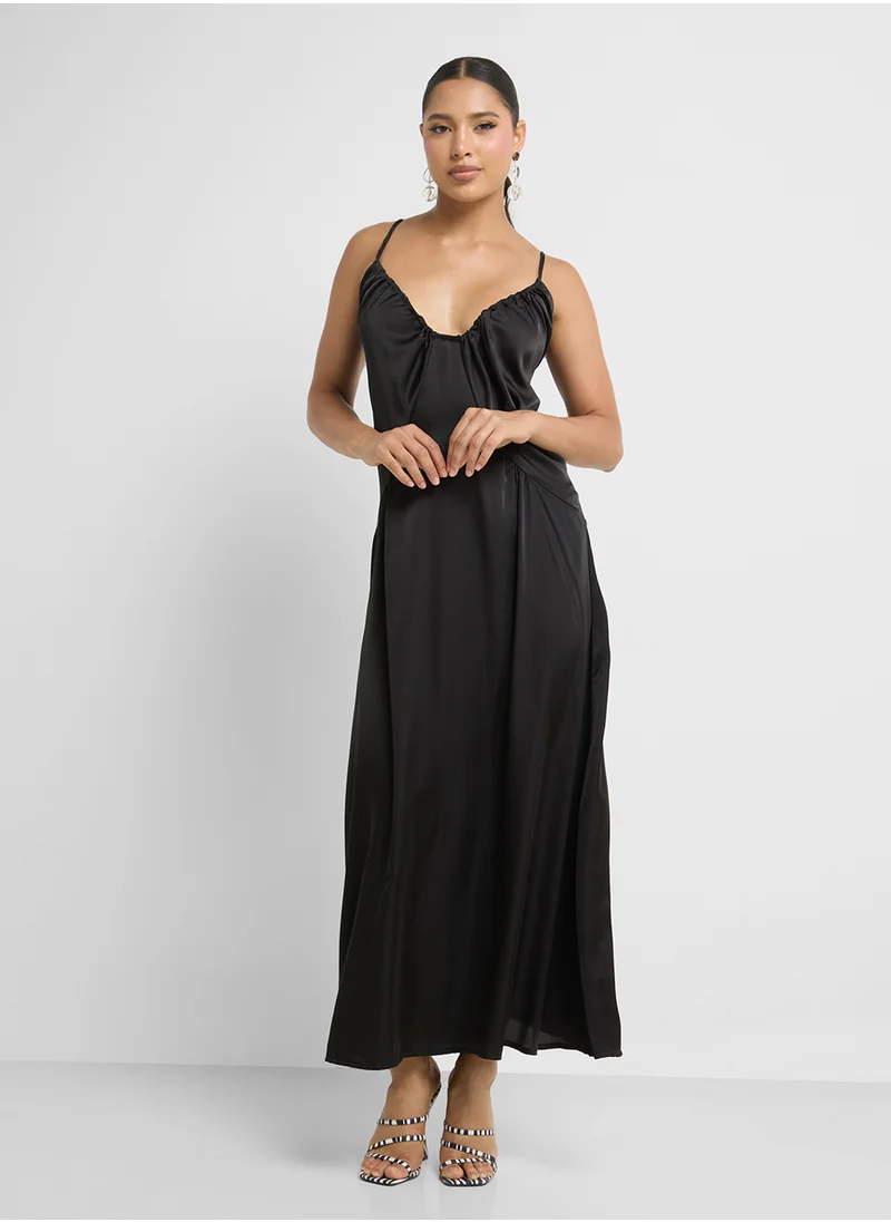 Ginger Strappy Satin Slip Dress