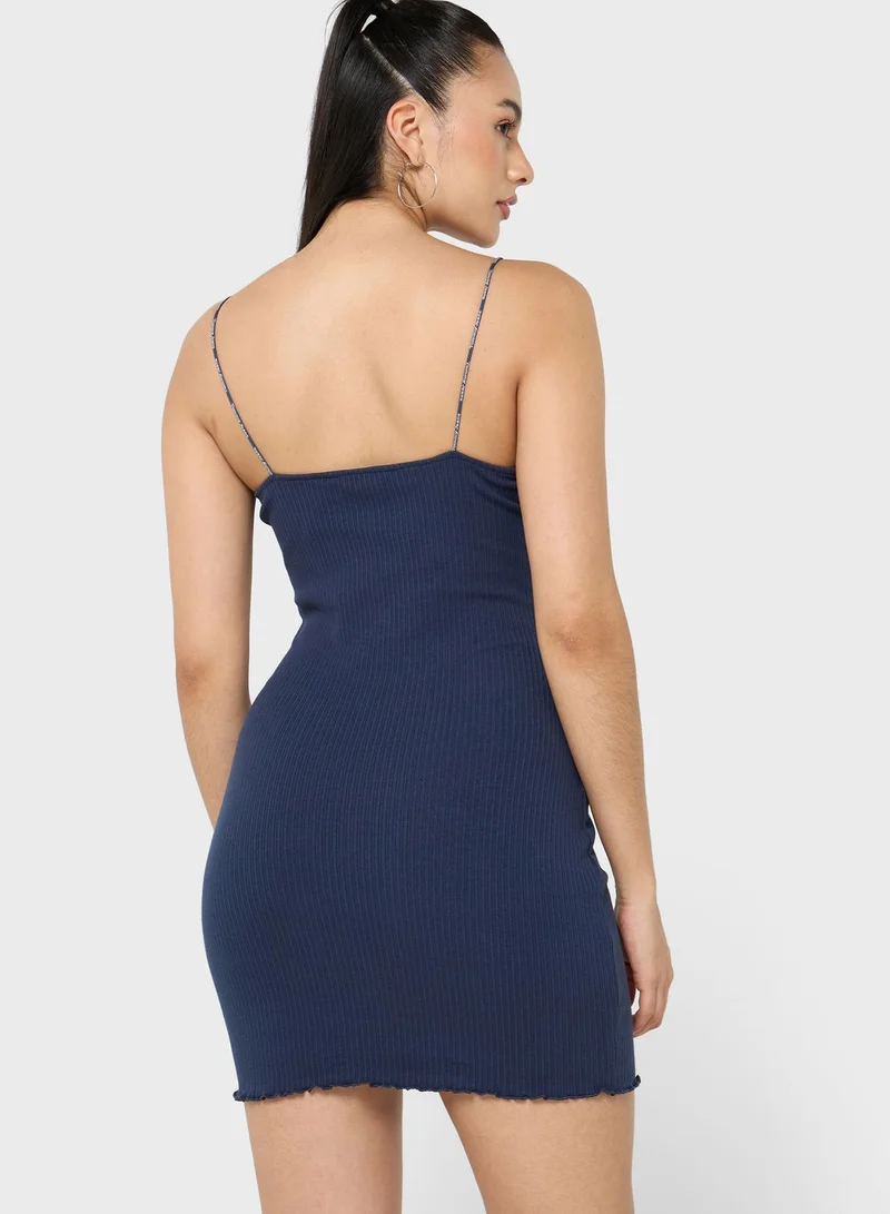 TOMMY JEANS Strappy Ribbed Knitted Dress