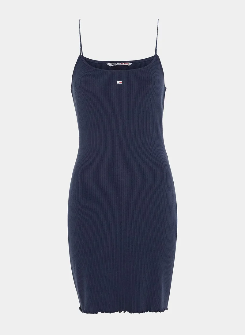 TOMMY JEANS Strappy Ribbed Knitted Dress