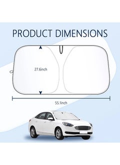 ShebSheb 240T Thickened Automotive Glass Sunshade and Comes with Storage Bag,Keep Car Interior Cool,Universal Windshield Sun Shade Fit for Cars,Trucks,SUVs  - Image 2