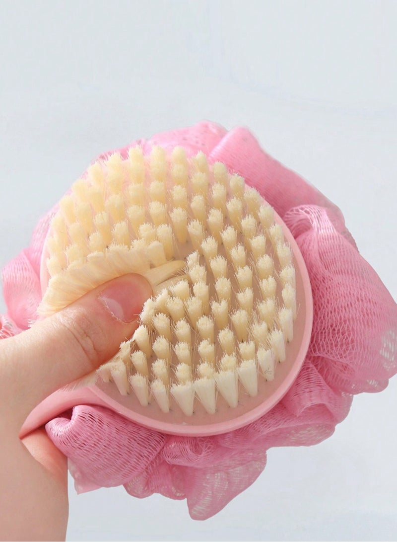 Loquat Long-Handle Bath Brush with Natural Bristles – Exfoliating  Massaging Body Scrubber for Wet  Dry Use - Image 2
