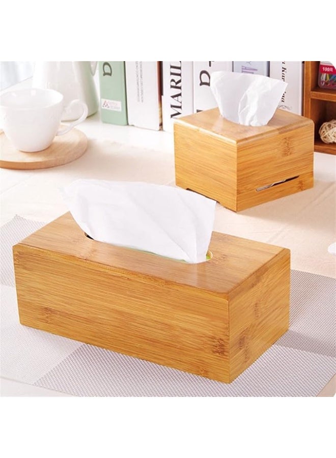 Wooden tissue box with a modern and classic design that holds about 550 tissues OM - Image 4