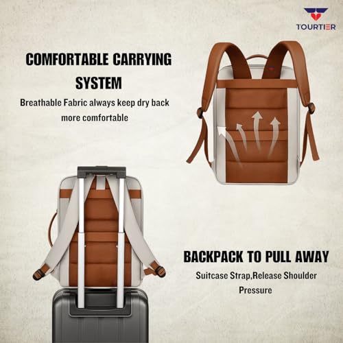 TOURTIER Stylish Laptop Backpack for Men & Women with USB Charging Port, Compatible Laptop 15.5-inch (GREY) - Image 4
