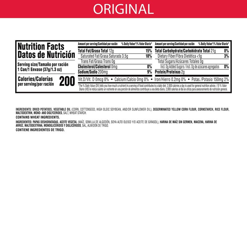 Pringles Potato Crisps Chips, Lunch Snacks, Office and Kids Snacks, Grab N' Go, Original (12 Cans) - Image 5