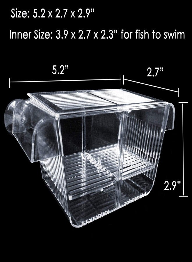 capetsma Fish Breeding Box, Acrylic Fish Isolation Box with Suction Cups, Aquarium Acclimation Hatchery Incubator for Baby Fishes Shrimp Clownfish and Guppy... Small Size (S) - Image 5