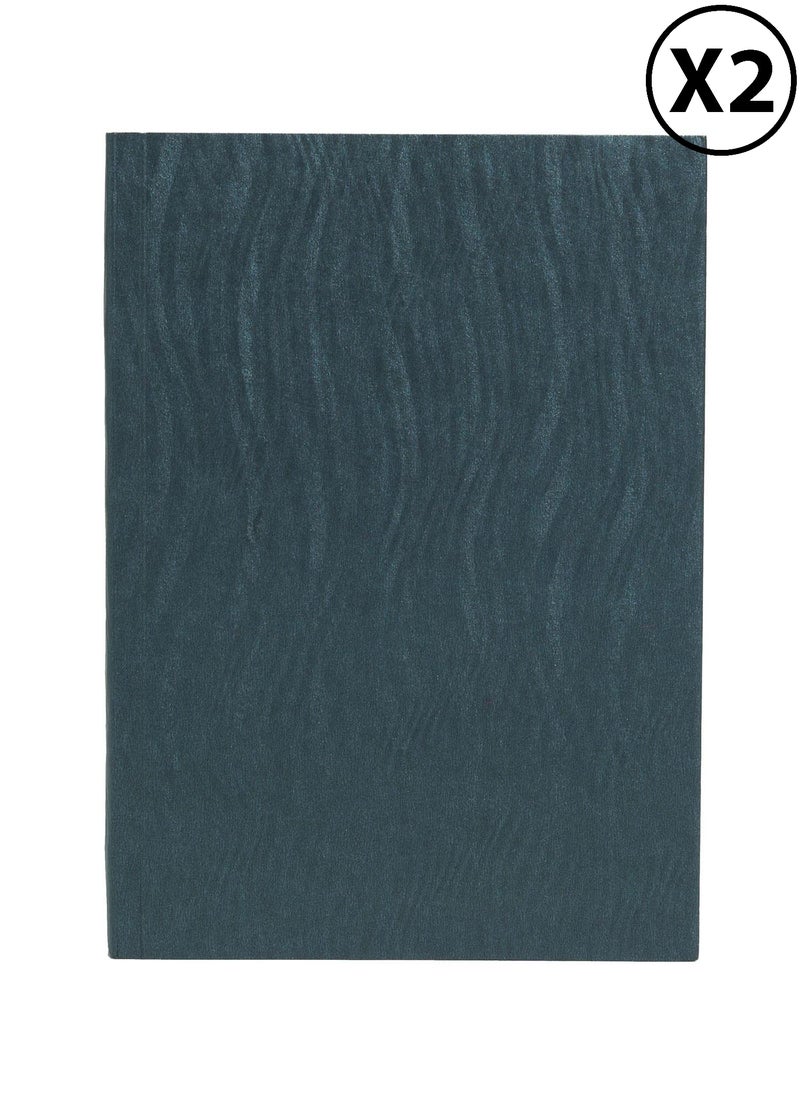 Paper-Oh Yuko-Ori Metallic Grey A6 Lined No Closure 128 Pages 100gsm Notebook - Pack of 2 - Image 1