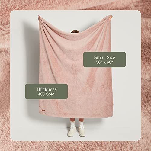 UnHide Lil’ Marsh Faux Fur Blanket - Lightweight, Soft Throw Blanket - Machine Washable - Ideal for Bed, Couch, or Reading Chair- Small (50" x 60") Rosy Baby - Image 2