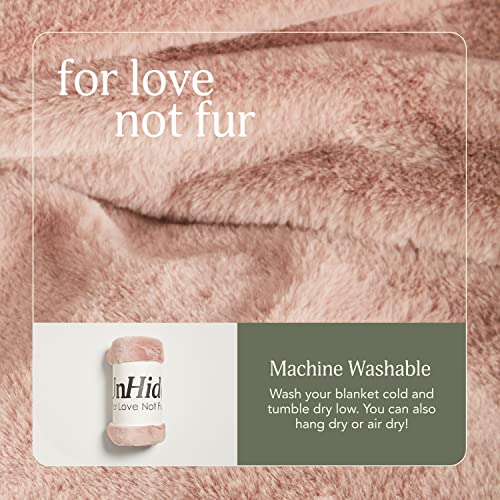 UnHide Lil’ Marsh Faux Fur Blanket - Lightweight, Soft Throw Blanket - Machine Washable - Ideal for Bed, Couch, or Reading Chair- Small (50" x 60") Rosy Baby - Image 3