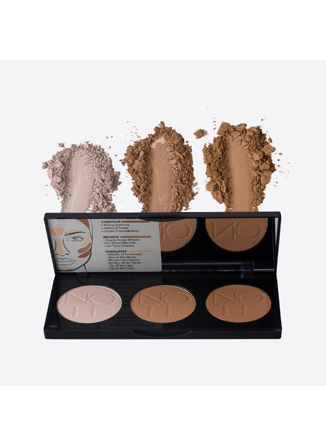 Note Note Perfecting Contouring Powder Palette With Argan Oil & Vitamin E - No. 01 Light To Medium  - Image 1