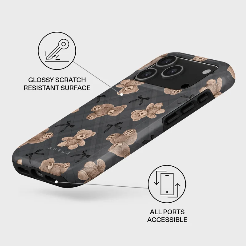 BURGA iPhone 17 Pro BFF Teddy Premium Case Compatible with Hybrid Dual-Layer Hard Shell + Silicone Protection - Scratch-Resistant Shockproof Mobile Cover