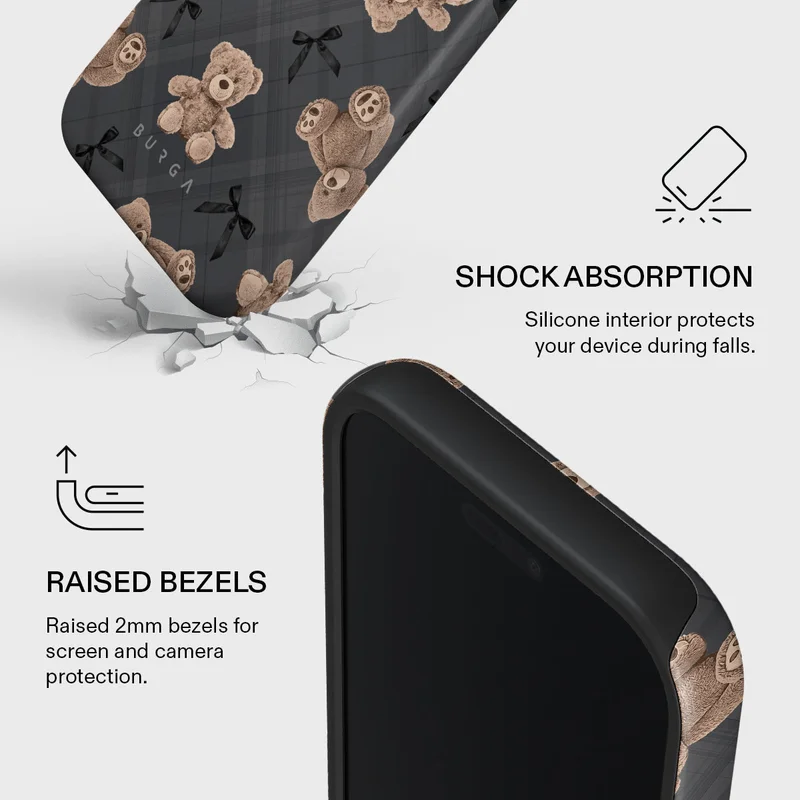 BURGA iPhone 17 Pro BFF Teddy Premium Case Compatible with Hybrid Dual-Layer Hard Shell + Silicone Protection - Scratch-Resistant Shockproof Mobile Cover