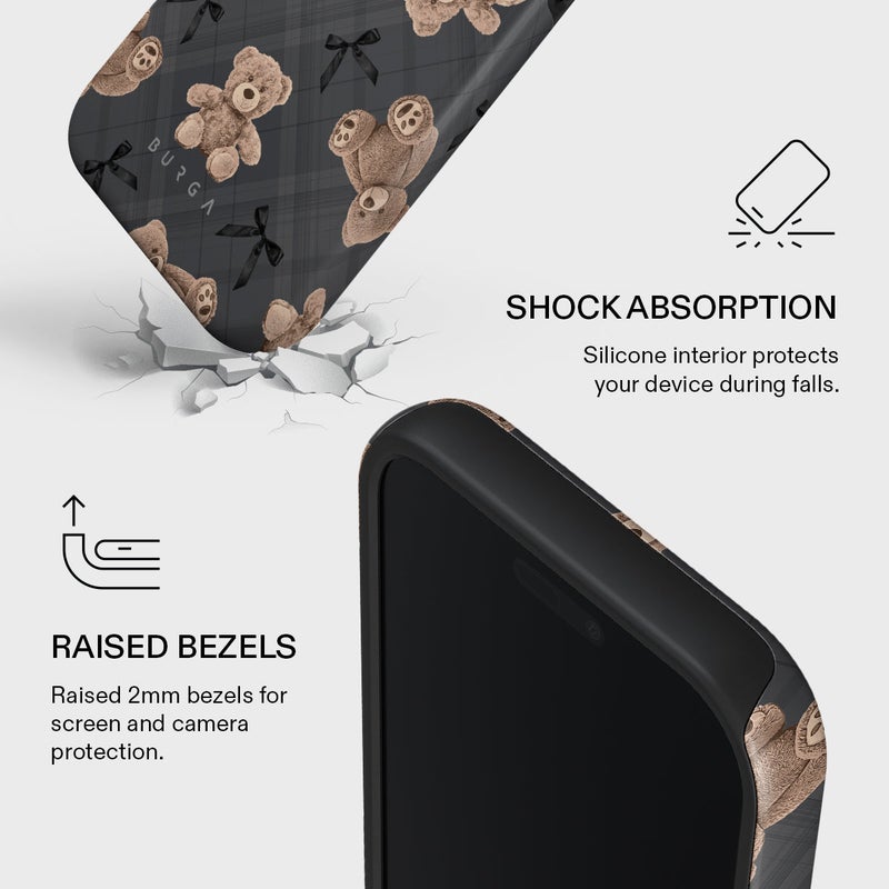 BURGA iPhone 17 Pro BFF Teddy Premium Case Compatible with Hybrid Dual-Layer Hard Shell + Silicone Protection - Scratch-Resistant Shockproof Mobile Cover - Image 4