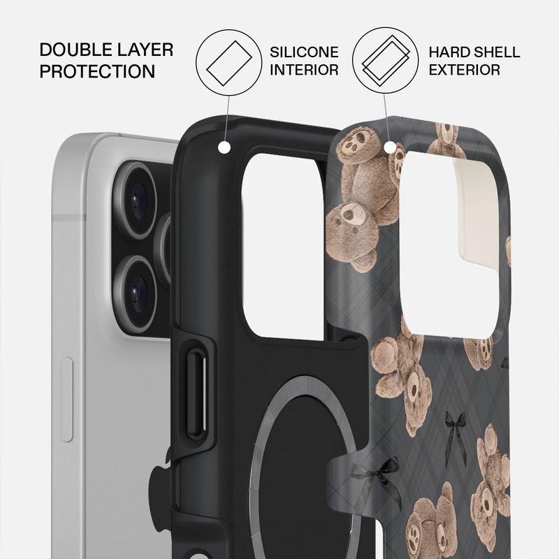 BURGA iPhone 17 Pro BFF Teddy Premium Case Compatible with Hybrid Dual-Layer Hard Shell + Silicone Protection - Scratch-Resistant Shockproof Mobile Cover - Image 2