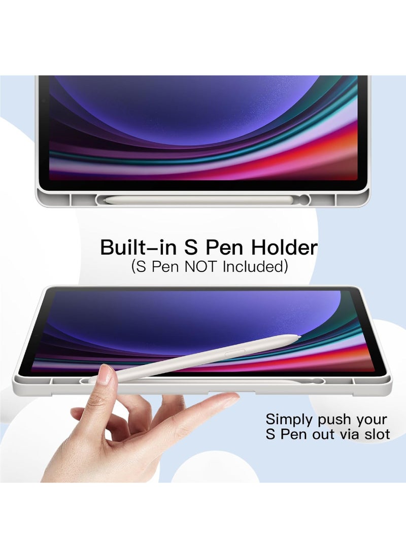 روك بو - جراب رفيع لجهاز Samsung Galaxy Tab S10 FE مقاس 10.9 بوصة 2025/S9 FE 5G مقاس 10.9 بوصة/Galaxy Tab S9 مقاس 11 بوصة 2023 مع حامل قلم S، جراب رفيع للغاية وخفيف الوزن قابل للطي ثلاثيًا مع خاصية الإيقاظ/السكون التلقائي - Image 1