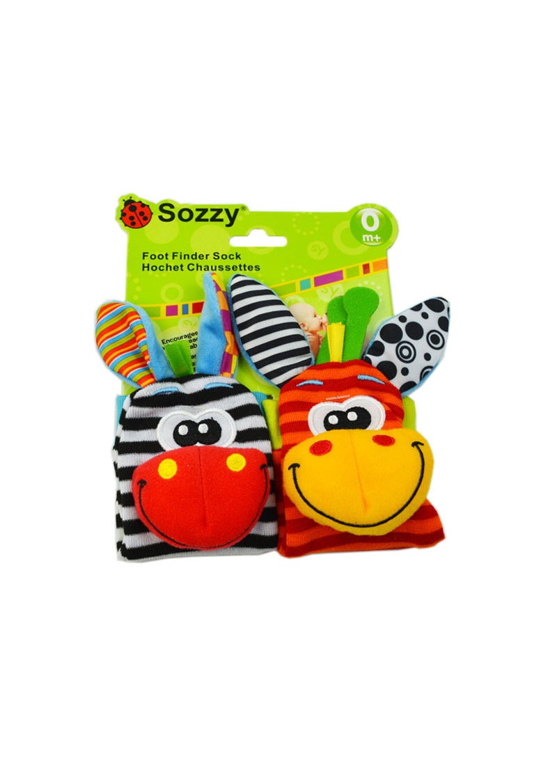 Generic - Sozzy Cute Animal Rattle Plush Socks for Babies 0-12M 001 color card socks (double) - Image 1