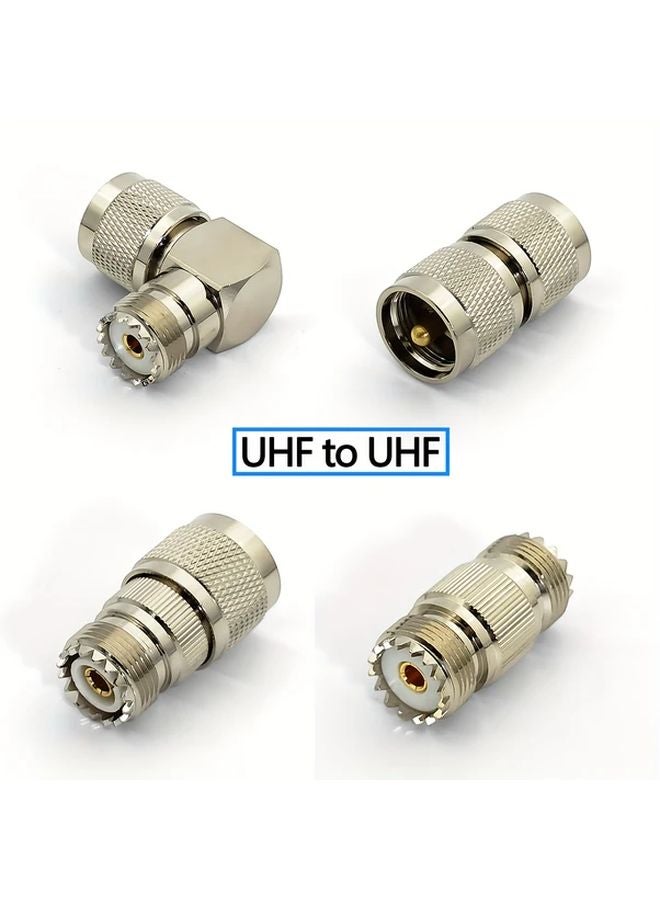 4 Types UHF to UHF RF Coaxial Adapter Set Gold Plated Low Loss Anti Interference - Image 1