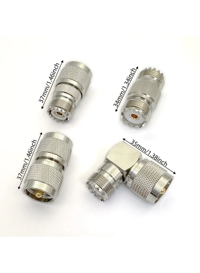 4 Types UHF to UHF RF Coaxial Adapter Set Gold Plated Low Loss Anti Interference - Image 3