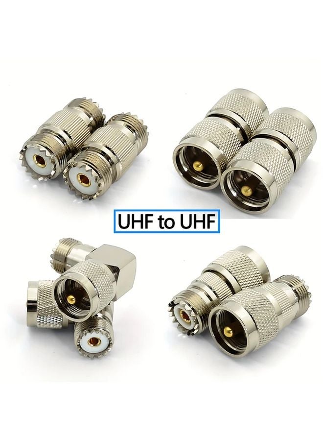 4 Types UHF to UHF RF Coaxial Adapter Set Gold Plated Low Loss Anti Interference - Image 2
