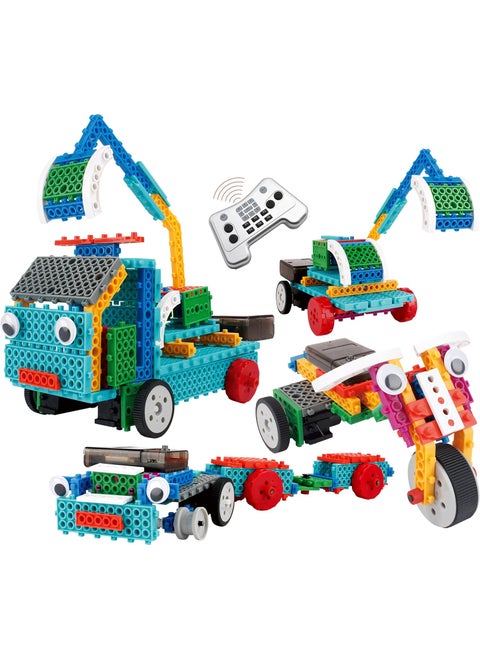PowerTRC 4 in 1 STEM Robotic Building Kits  Explore  Learn Remote Control Educational Engineering Robots for Kids  DIY Machine Building Experience  Science Robot Kit for Boys  Girls 127 Pieces