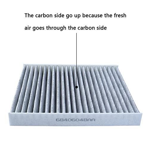 YMHHefy Carbon Cabin Air Filter kit Compatible with Dodge Ram 1500 2500 3500 4500 5500 2007-2012 Mazda CX-7 Air Conditioning Filter & Access Door Replace 68406048AA - Image 3