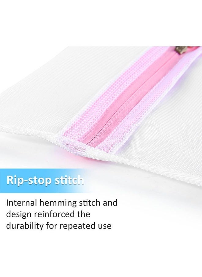 Hihonor 7 Pcs Mesh Laundry Bags for Delicates with Premium Zipper, Travel Storage Organize Bag, Clothing Washing Bags for Laundry, Blouse, Bra, Hosiery, Stocking, Underwear, Lingerie, White  - Image 3