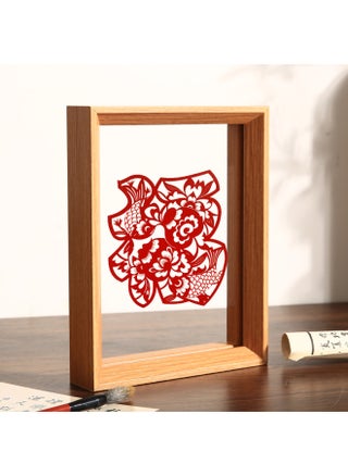 Chinese-style Double-sided Transparent Photo Frame Table Year Paper-cut Fu Character Calligraphy Frame Mounted Ornaments Specimen Display Stand A4 Frame-Color:A4 [can Hold 21*29.7cm] - Wood Color - pzsku/ZF9C05D2ACD96DB02E399Z/45/1744189463/818b7f90-d3fb-4084-a9a5-1e02e1f25b86