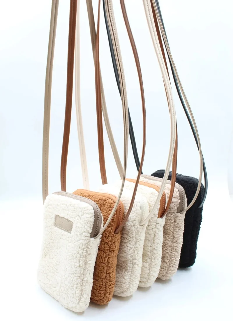 Nothing Women's Light Mink Fur Plush Mini Phone Holder Cross Shoulder Bag