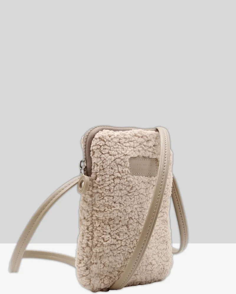 Nothing Women's Light Mink Fur Plush Mini Phone Holder Cross Shoulder Bag