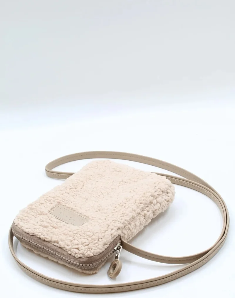 Nothing Women's Light Mink Fur Plush Mini Phone Holder Cross Shoulder Bag