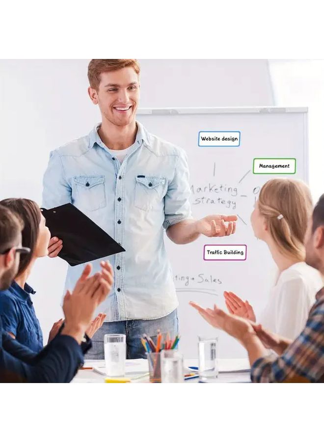 Mixed Colors Magnetic Whiteboard Labels 36 Pcs Reusable Refrigerator Teaching Size 3.14x1.37 Inch - Image 4
