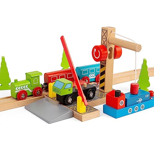 Bigjigs Rail, Shipping Container Yard, Wooden Toys, Wooden Crane, Wooden Train Track Accessories, Bigjigs Train Accessories, Train Toy, Kids Train Set - Image 3