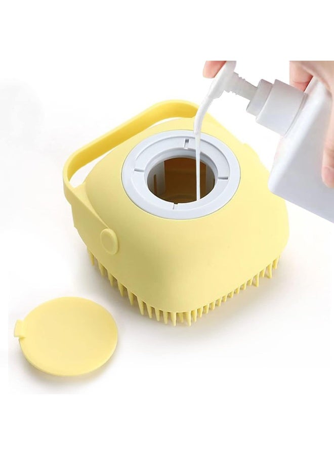 MOMENT Pet Dog Bath Brush Soft Silicone Comb Pet Grooming Brush Silicone Massage Brush Hair Fur Grooming & Cleaning Brush  - Image 1