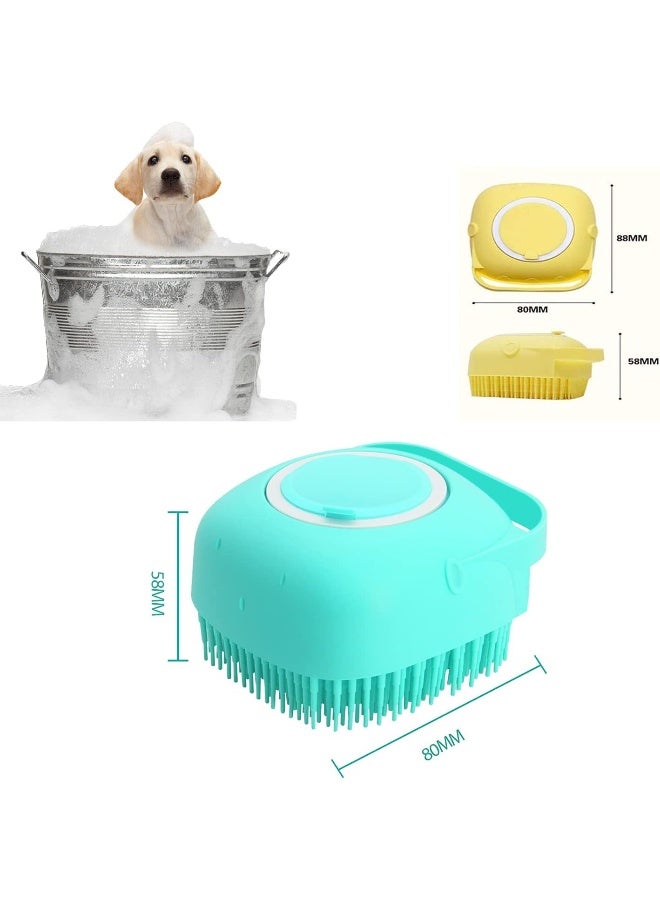 MOMENT Pet Dog Bath Brush Soft Silicone Comb Pet Grooming Brush Silicone Massage Brush Hair Fur Grooming & Cleaning Brush  - Image 2