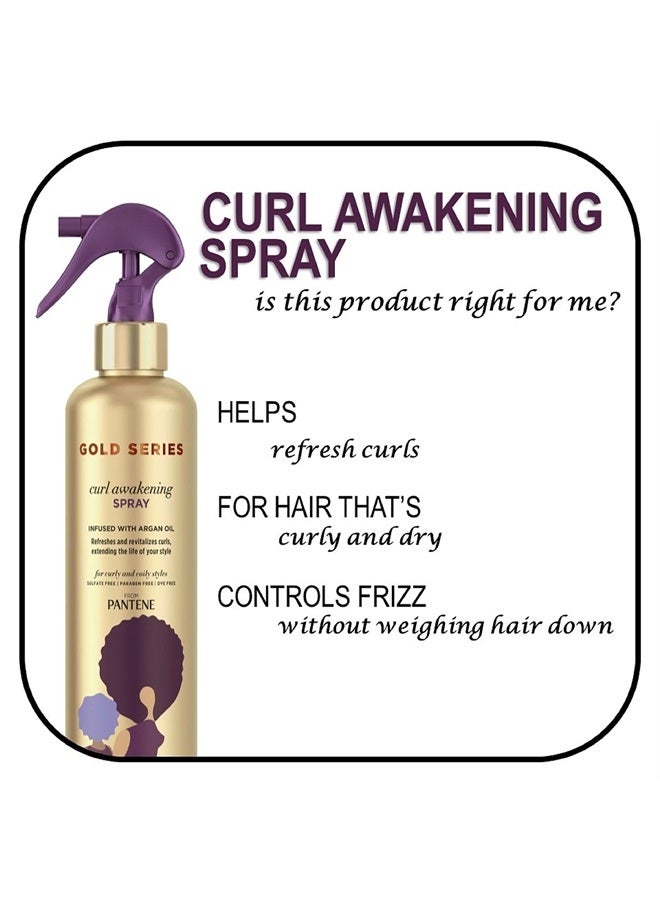 Pantene Gold Series Curl Awakening Spray, for Curly and Coily Hair, Infused with Argan Oil, 8.4 Fl Oz - Image 3