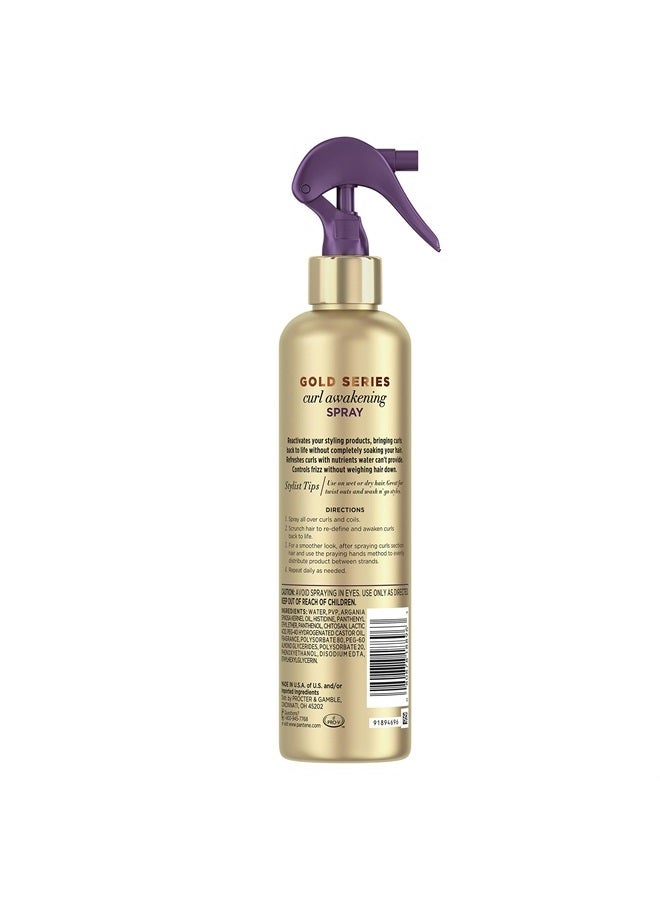 Pantene Gold Series Curl Awakening Spray, for Curly and Coily Hair, Infused with Argan Oil, 8.4 Fl Oz - Image 2