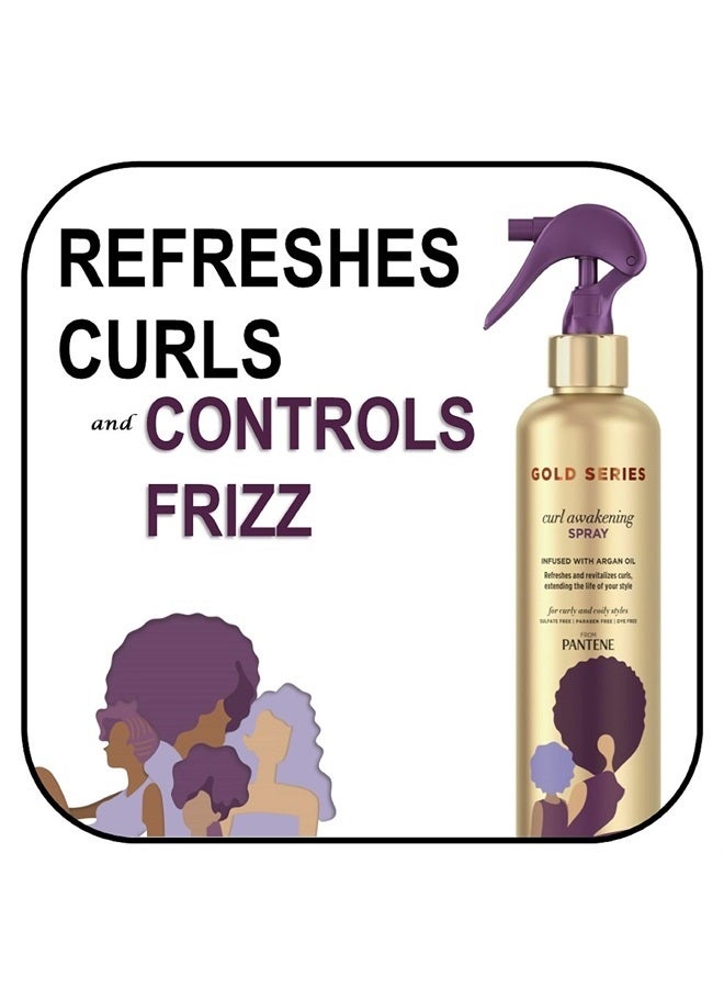 Pantene Gold Series Curl Awakening Spray, for Curly and Coily Hair, Infused with Argan Oil, 8.4 Fl Oz - Image 4