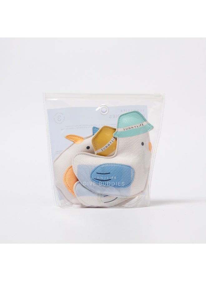 SUNNY LIFE Dive Buddies – Sid the Seagull Multi Set of 3 | Fun Pool Diving Toys for Kids | Summer Swim Training & Water Play Accessories - Image 1