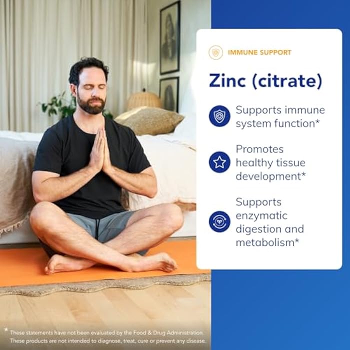 Pure Encapsulations Zinc (Citrate) - for Immune System, Tissue Development & Metabolism* - Mineral Supplement with Enzymes - Highly Absorbable Zinc - Vegan & Non-GMO - 60 Capsules - Image 3