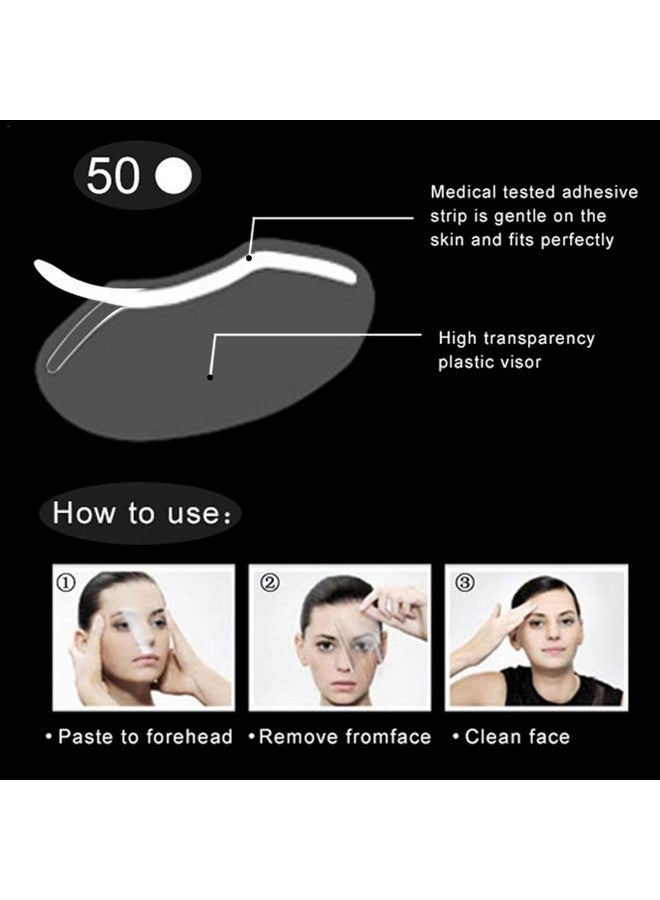 LWBTOSEE LWBTOSEE 50pcs Permanent Makeup Shower Face Shields Visors, Disposable Face Shields Masks for Hairspray Salon Supplies Shower Face Shields and Eyelash Extensions Eye Eyelid Surgery Aftercare - Image 3
