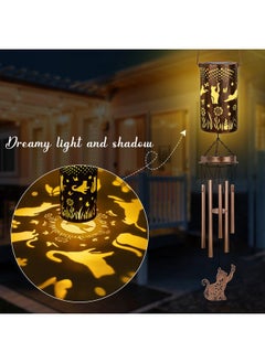 YHmall Solar Wind Chimes For Outside, 35" Cat Gifts For Women/Men Windchimes Outdoors, Solar Lantern Memorial Wind Chimes Gifts For Mom Grandma Garden Decor  - Image 3
