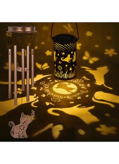 YHmall Solar Wind Chimes For Outside, 35" Cat Gifts For Women/Men Windchimes Outdoors, Solar Lantern Memorial Wind Chimes Gifts For Mom Grandma Garden Decor  - Image 2