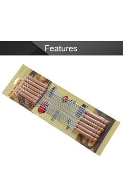 Utoolmart Stainless Steel  Skewers with Wooden Handle – Reusable Barbecue Sticks for Grilling, Camping, Cookware, and Campfire Cooking  - Image 2
