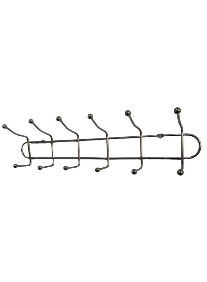 Heavy Duty Stainless Steel Wall Hook Rack 49cm with 12 Hooks – Chrome Finish Metal Door and Wall Mounted Organizer – Multi Functional Coat Hat Towel Purse Robe Hanger – Rust Resistant Scratch Resistant Wall Hook Rail for Bathroom Entryway Mudroom Daily Use - Image 3