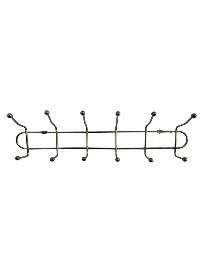 Heavy Duty Stainless Steel Wall Hook Rack 49cm with 12 Hooks – Chrome Finish Metal Door and Wall Mounted Organizer – Multi Functional Coat Hat Towel Purse Robe Hanger – Rust Resistant Scratch Resistant Wall Hook Rail for Bathroom Entryway Mudroom Daily Use - Image 4