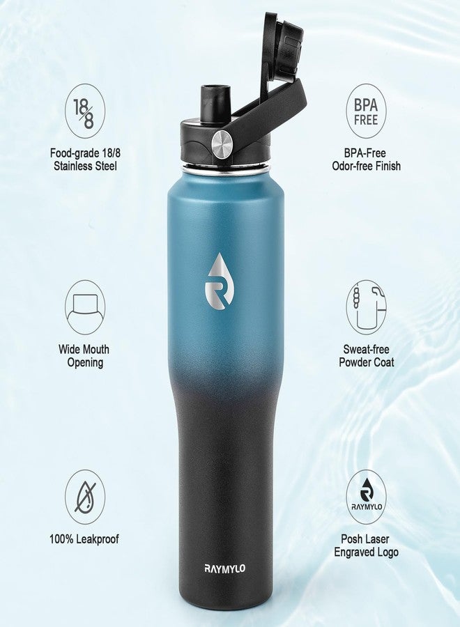 RAYMYLO 32 oz Insulated Water Bottle with Straw fit in Car Cup Holder, Triple Wall Vacuum Stainless Steel(Cold 48 hrs, Hot 24 hrs), Leakproof & Non-BPA, Hydro Travel Flask with Straw and Spout Lid - Image 5