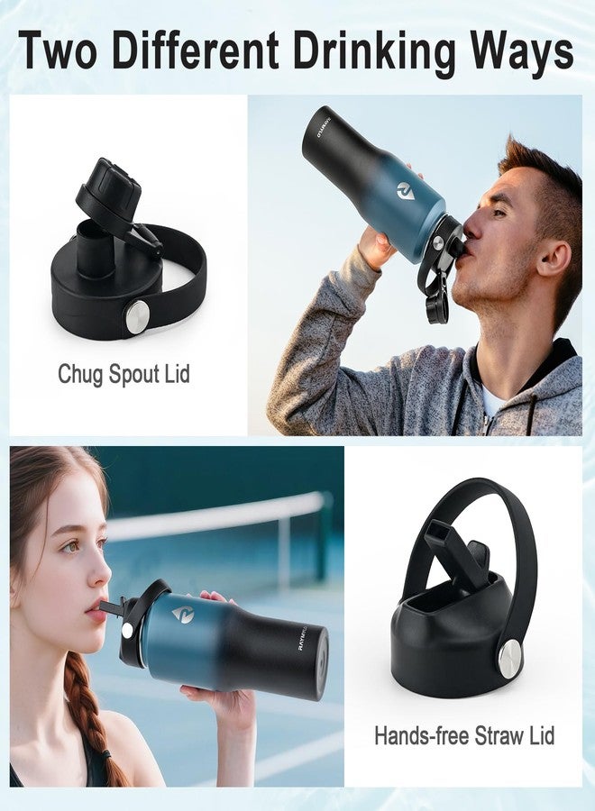 RAYMYLO 32 oz Insulated Water Bottle with Straw fit in Car Cup Holder, Triple Wall Vacuum Stainless Steel(Cold 48 hrs, Hot 24 hrs), Leakproof & Non-BPA, Hydro Travel Flask with Straw and Spout Lid - Image 4